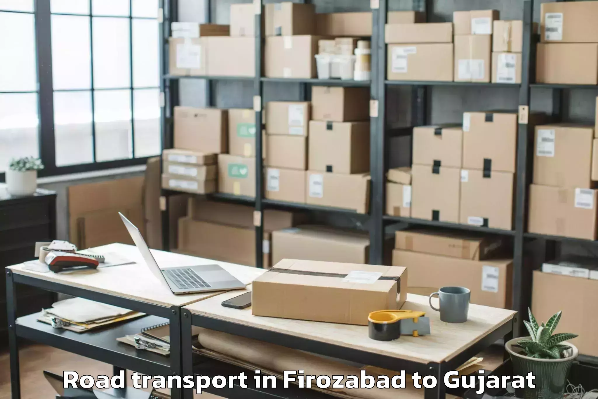 Book Firozabad to Gandevi Road Transport Online